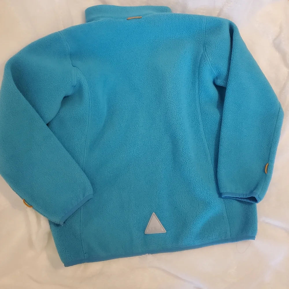 Kids LL Bean Blue Fleece Zippered  Jacket Size  14-16 Big Kid